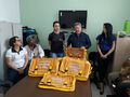 O secretário de Saúde Alair Firmiano faz a entrega de bolsa para coordenadores de equipes de Agentes de Combate às Endemias e Agentes Sanitários.