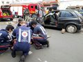 Simulação realística de acidente com múltiplas vítimas na Avenida Dorgival Pinheiro de Sousa, em frente à secretaria municipal de saúde