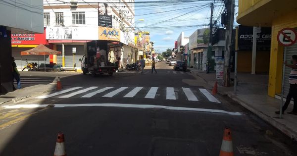 Faixas de pedestres são pintadas em Ipumirim para melhorar a