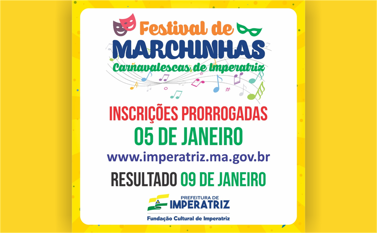Festival de Marchinhas Carnavalescas prorroga inscrições até 5 de janeiro