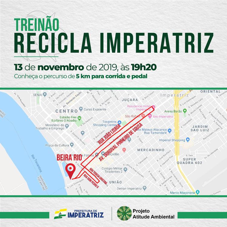 Prefeitura divulga percurso do 1º Treinão Recicla Imperatriz