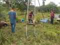 Equipe de campo durante trabalho de estudos ambientais