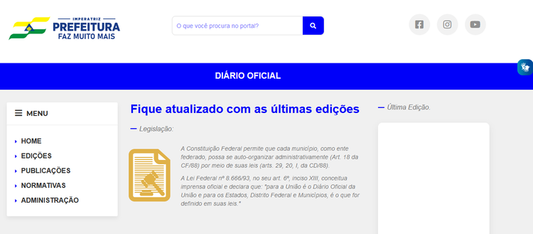 Prefeitura lança Diário Oficial Eletrônico