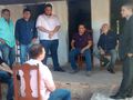 O gerente institucional da Suzano, Flávio Moura, e o analista de relações institucionais, Mauro Rangel em reunião com secretários do município