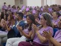 Equipe da SEDES e representantes de órgãos parceiros durante o evento de abertura da Campanha Junho Violeta, em Imperatriz.