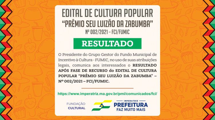Fundação Cultural divulga resultado final do prêmio Seu Luizão da Zabumba