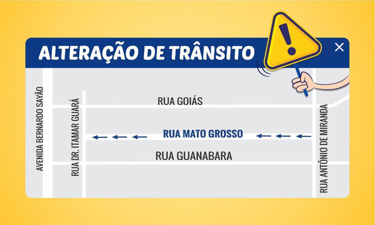 Prefeitura anuncia mudança no trânsito da Rua Mato Grosso