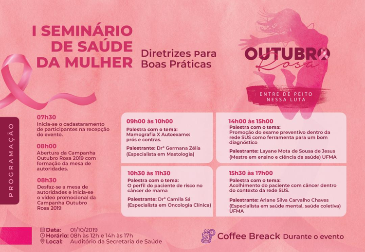 I Seminário Saúde da Mulher inicia as atividades da campanha "Outubro Rosa"