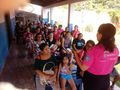 Mulheres participam de palestra sobre prevenção ao câncer de colo do útero e de mama, na UBS Vila Macedo.