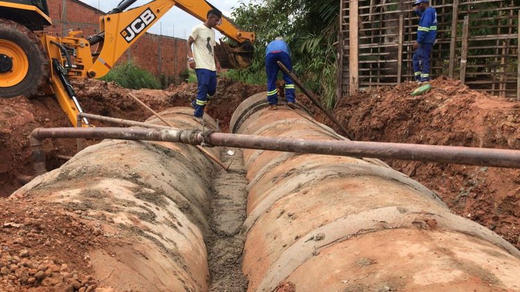 Obras de drenagem em fase de conclusão nas vilas Redenção e Santa Luzia