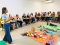Servidores da educação do Berçário, Creche I, Creche II, Pré-Escola I e Pré-Escola II participaram da formação continuada “Ocupação Criança: a Criança que se Constrói no Cotidiano”.