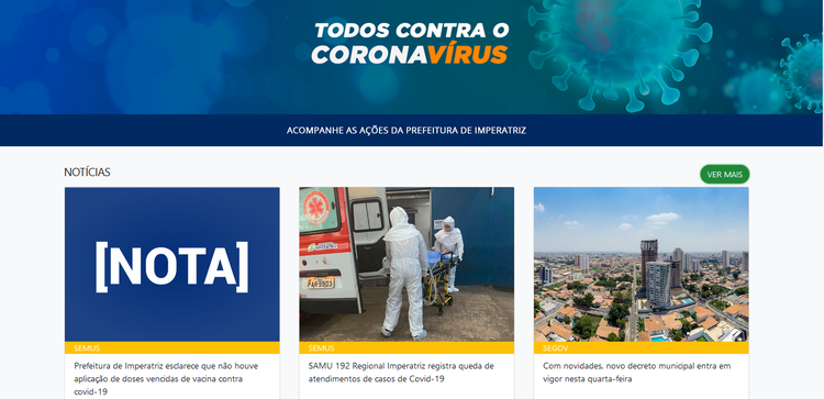Painel Coronavírus dá mais transparência às ações da Prefeitura no combate da pandemia