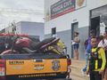 Motocicleta foi apresentada pela Setran no Plantão Central da Polícia Civil.