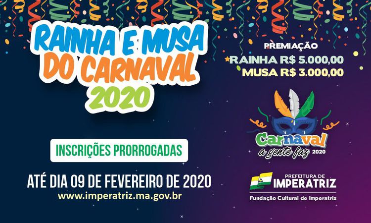 Prorrogadas inscrições para Rainha do Carnaval 2020