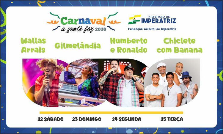 Carnaval A gente Faz 2020 reúne atrações locais e nacionais
